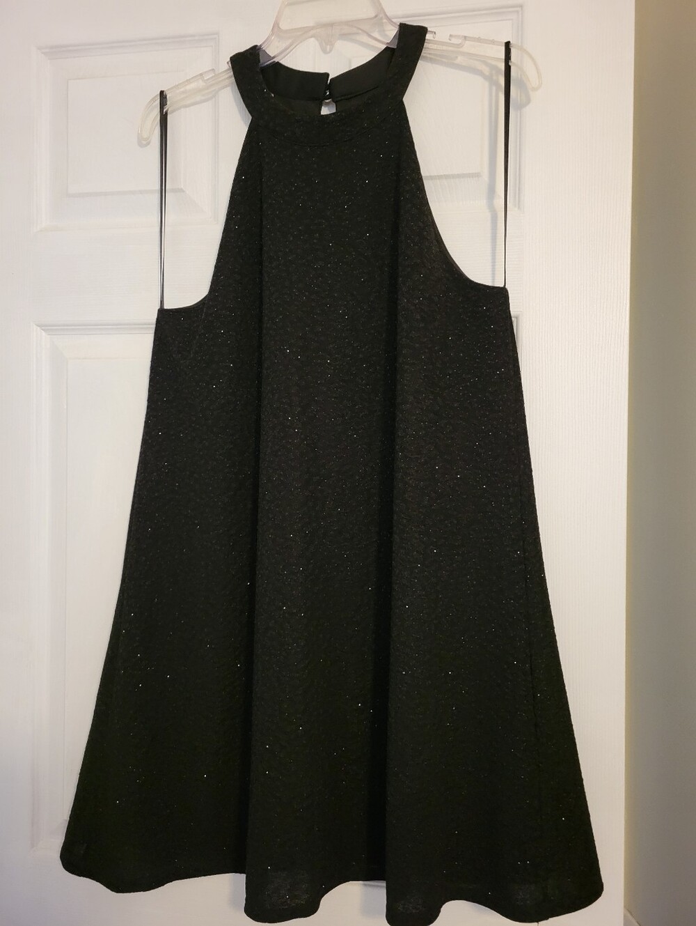 NWT ONE CLOTHING Black Sparkle Halter Mini Dress